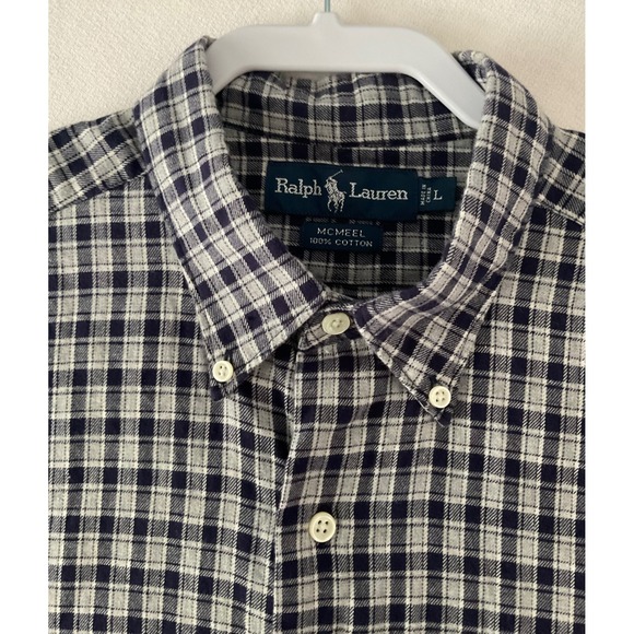 Ralph Lauren Checkered Button Down Shirt Long Sleeve Cotton Casual Size L - Picture 2 of 7